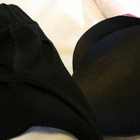 2 Pact Organic Cotton racer back bras, one light Pink, one Blk - Picture 9 of 10